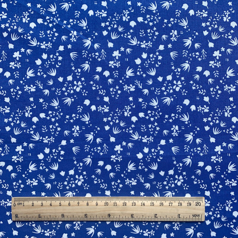 Printed Cotton GRAMINA Cobalt / White